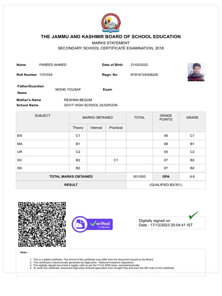 JKBOSE Result Out For Class 11 2026